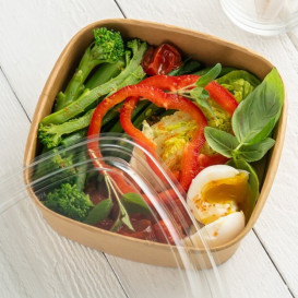 Vierkante Kraftpapier Container 750ml 17x17x5cm (300 Stuks)