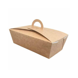 American Box with handles "Doggy Bag" Kraft 12,5x25x7,5cm (25 Stuks)