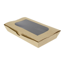 Papieren take-out Container "Premium" 21x13x3,5cm 730ml (300 stuks)