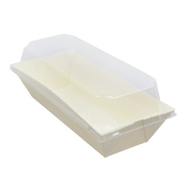 Plastic PET Deksel Container 410ml 19,6x8,6x3,2cm (12 Stuks)
