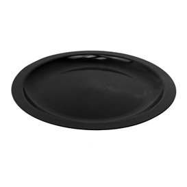Herbruikbare harde bord Plat zwart "Rond vormig" PP Ø18,5cm (25 stuks) 